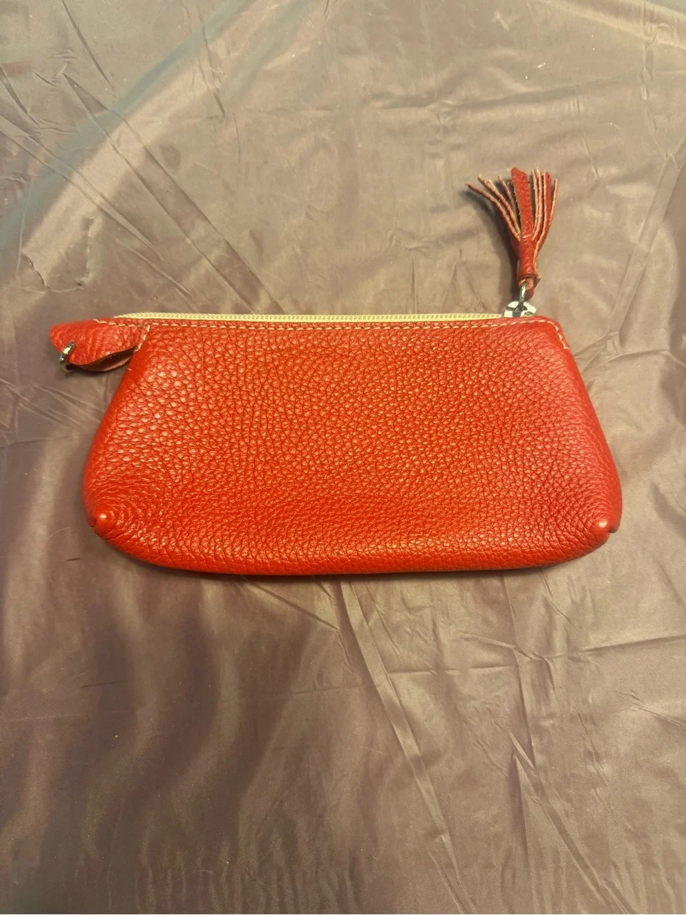 Dooney & Bourke Red Pebbles Leather Cosmetic Bag